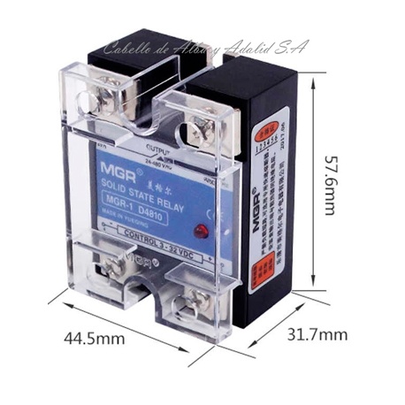 RELE ESTADO SOLIDO MGR-1/D4810 32VDC MEGER 24-480V 10A MONOF.CON INDICADOR DE LED