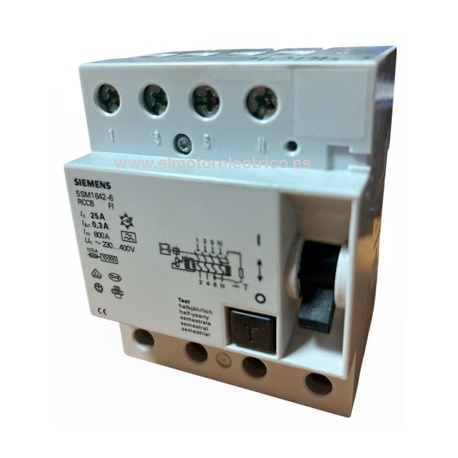 DIFERENCIAL 5SM1 642-6 25A 4 POLOS 300mA SIEMENS