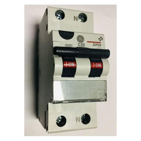 MAGNETOTERMICO DIFERENCIAL 1 POLO+NEUTRO 20A GE DP60 C20/030  608664