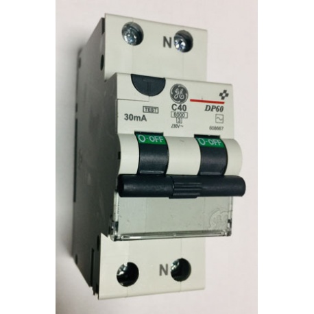 MAGNETOTERMICO DIFERENCIAL 1 POLO+NEUTRO 40A GE DP60 C40/030  608667