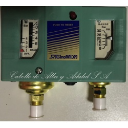 PRESOSTATO DOBLE DNS-D606XM/061G3047  DANFOS SAGINOMIYA LP-0,6-6BAR HP8-30 BAR REGULABLE REARME MANUAL