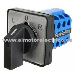 INTERRUPTOR CONMUTADOR PARA CAMBIO DE SENTIDO DE GIRO PARA MOTORES TRIF.-MONO LW28-20A 4POLOS 1-0-2