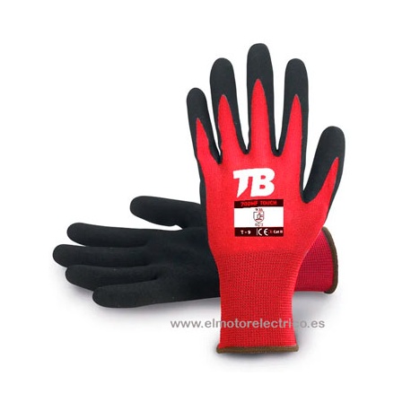 GUANTE NYLON ROJO RECUBIERTO NITRILO 700RMF TOUCH TB