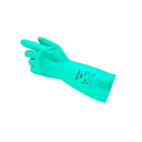 GUANTE SOLVEX NITRILO VERDE FLOCADO FELPA 33CM ANSELL