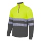 SUDADERA BICOLOR MEDIA CREMALLERA CON CINTAS REFLECTANTES VELILLA