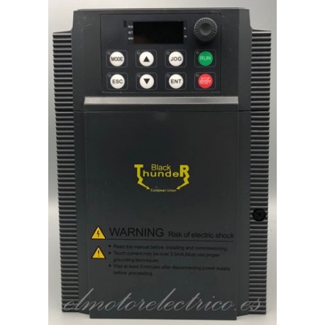 Variador Frecuencia 3 CV-2.2 KW BT31-2R2G-34 Entrada monofasica 220V Salida trifasica 380V BLACK THUNDER
