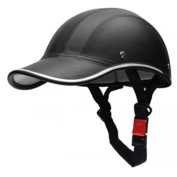 CASCO DE CUERO NEGRO PARA BICICLETA CAS-020