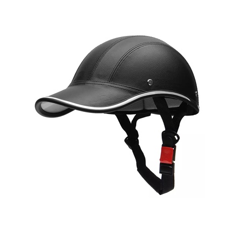 CASCO DE CUERO NEGRO PARA BICICLETA CAS-020