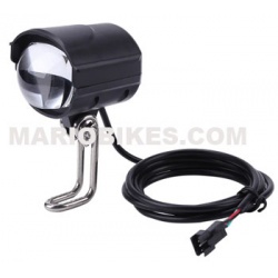 FARO DE LED 36V-48V NEGRO REDONDO PARA BICICLETA 