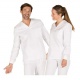 CASACA SANITARIA BLANCO CUELLO PICO M/LARGA CON PUÑOS GARYS