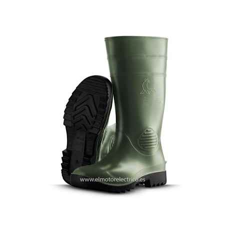 BOTA AGUA SEGURIDAD VERDE PVC PUNTERA + PLANTILLA 217