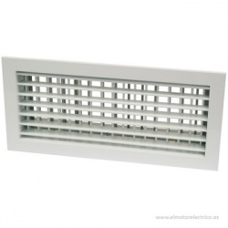 REJILLA 300x100 DOBLE IMPULSION ALUMINIO BLANCO