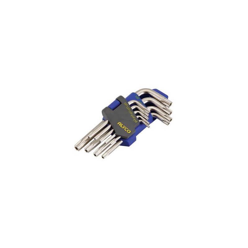 JUEGO LLAVES TORX INVIOLABLE 9 PIEZAS ALYCO.