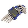 JUEGO LLAVES TORX INVIOLABLE 9 PIEZAS ALYCO.