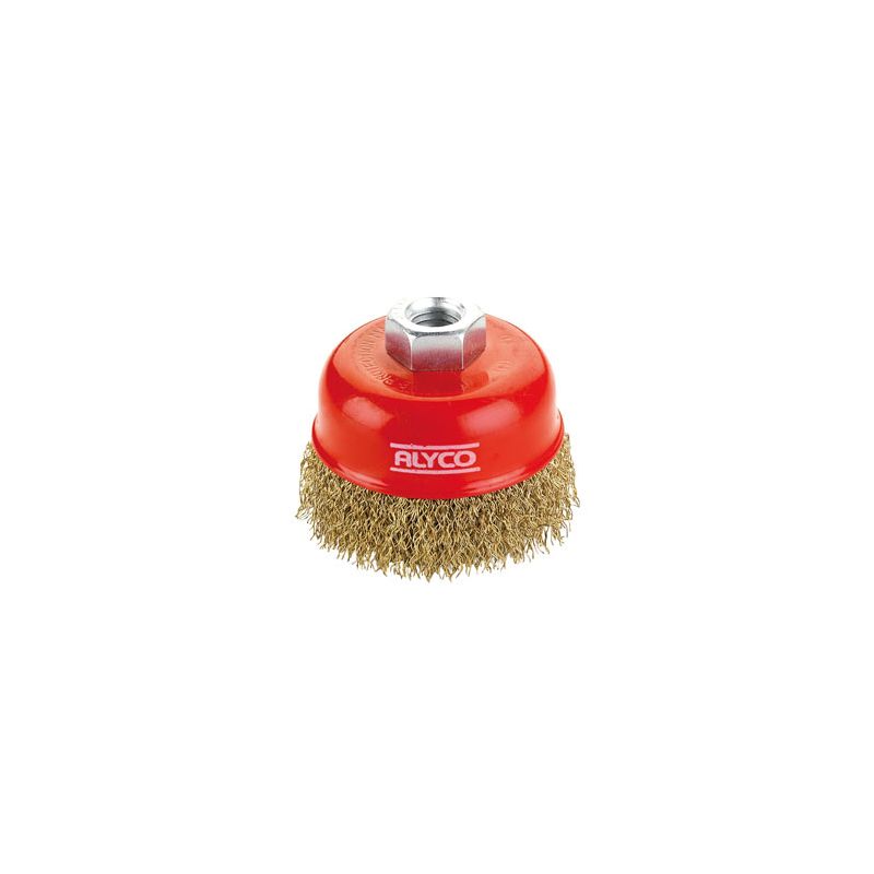 CEPILLO TAZA ALAMBRE ONDULADO 75 MM AMOLADORA ALYCO