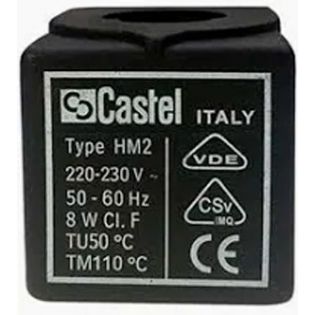 BOBINA DE VALVULA SOLENOIDE TIPO CASTEL HM2 220 V 8W TU50
50-60HZ