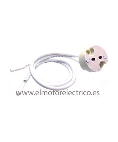 PORTALAMPARAS G5.3 TERMOPLASTICO CON CONEXION PARA LED Y HALOGENO  BLANCO 