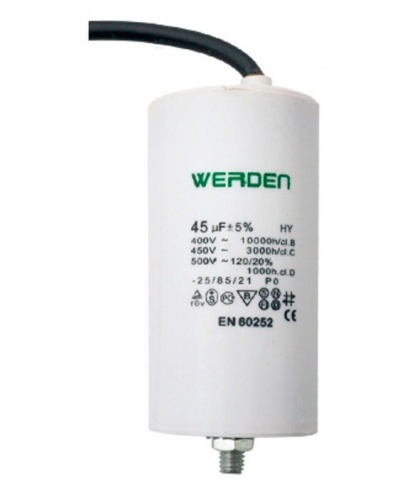 CONDENSADOR 25MF 450W CONEXION CABLE