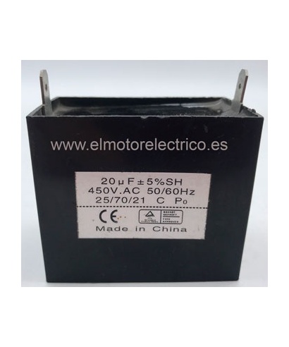 CONDENSADOR DE VENTILADOR PARA  AIRE ACONDICIONADO 25MF 450W CONEXION FACTON