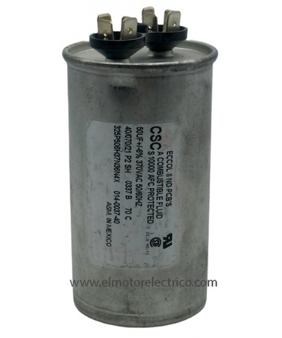CONDENSADOR 50MF 370V METALICO 10000AFC PROTECTED 325P506H37N36N4X