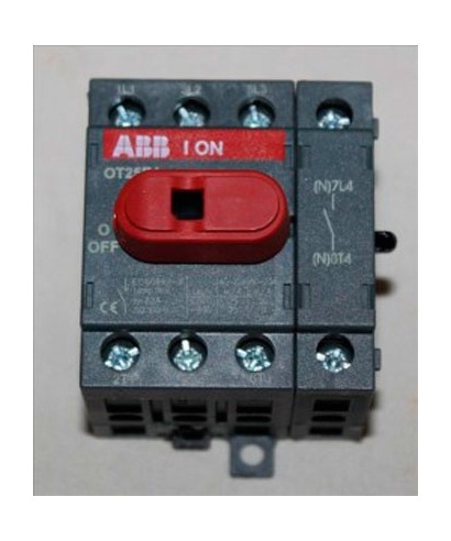INTERRURTOR SOBRE CARRIL  ABB OT25E4 TRIF. 25A 4 POLOS