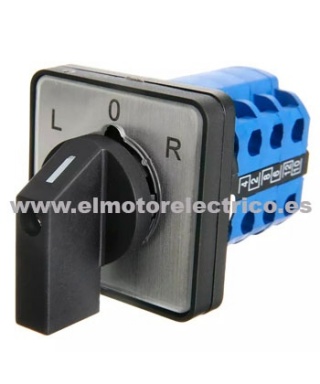 INTERRUPTOR CONMUTADOR PARA CAMBIO DE SENTIDO DE GIRO PARA MOTORES TRIF.-MONO LW28-20A 4POLOS 1-0-2