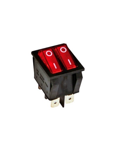 INTERRUPTOR LUMINOSO DOBLE 16 A TECLA ESTRECHA ON-OFF