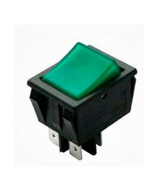 INTERRUPTOR LUMINOSO 16A TECLA VERDE 2 CONTACTOS
