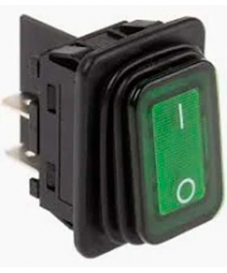 INTERRUPTOR LUMINOSO RF. 090616 VERDE  15 A TECLA CON PROTECTOR 30X22MM