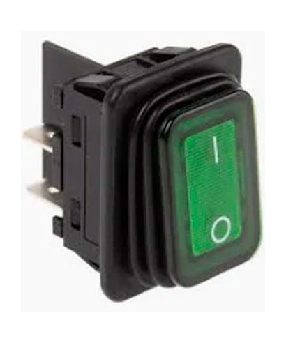 INTERRUPTOR LUMINOSO RF. 090616 VERDE  15 A TECLA CON PROTECTOR 30X22MM