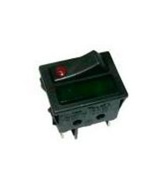 INTERRUPTOR ROJO+PILOTO VERDE RF.9519  15 A  30X22MM