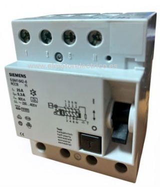 DIFERENCIAL 5SM1 642-6 25A 4 POLOS 300mA SIEMENS
