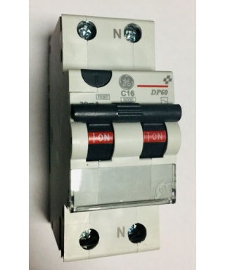 MAGNETOTERMICO DIFERENCIAL 1 POLO+NEUTRO 16A GE DP60 C16/030  608663
