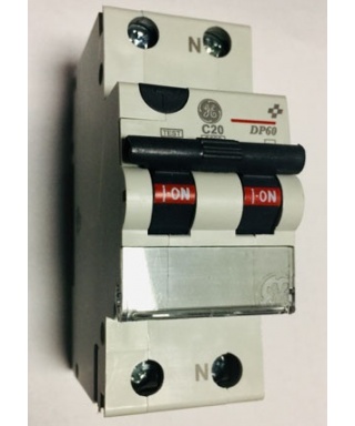 MAGNETOTERMICO DIFERENCIAL 1 POLO+NEUTRO 20A GE DP60 C20/030  608664
