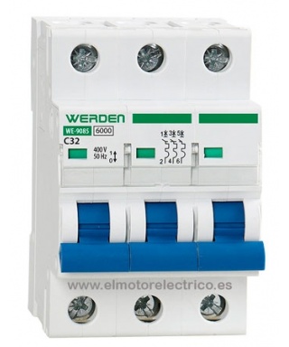 MAGNETOTERMICO TRIPOLAR 32 AMP WE-9085 WERDEN
