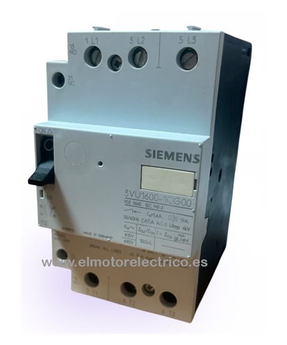 INTERRUPTOR MAGNETOTERMICO 11E 1NO+1NC 3VU1600-1CJ00 SIEMENS