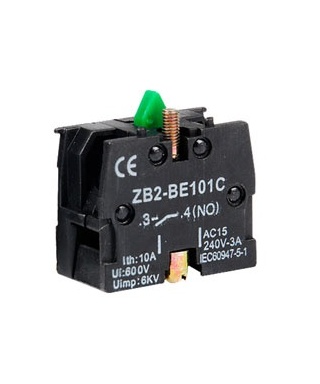 CUERPO ZB2BZ101 CON CONTACTO AUXILIAR ZB2-BE101 3-4 NO VERDE ABIERTO TELEMECANIQUE