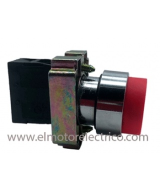 PULSADOR METALICO ROJO NC CON RETORNO SALIENTE