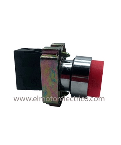 PULSADOR METALICO ROJO NC CON RETORNO SALIENTE
