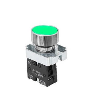 PULSADOR METALICO  VERDE NO CON RETORNO  