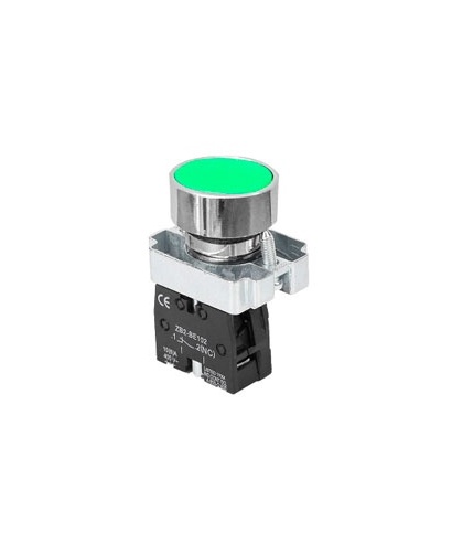 PULSADOR METALICO  VERDE NO CON RETORNO  