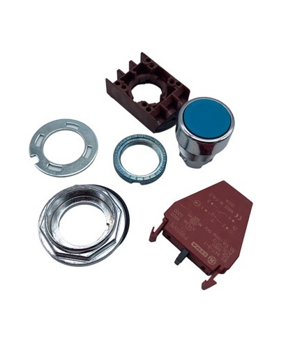 PULSADOR AZUL P3CPNLG+P9B11VN Y CONTACTO AUXILIAR GEE