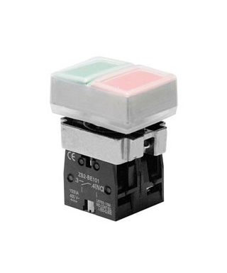 PULSADOR DOBLE ESTANCO MARCHA/PARO NO+NC VERDE-ROJO IP65