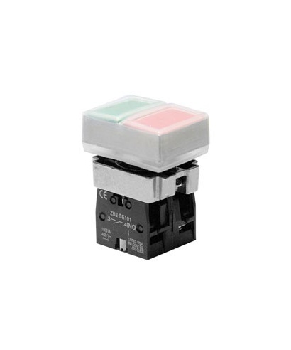 PULSADOR DOBLE ESTANCO MARCHA/PARO NO+NC VERDE-ROJO IP65