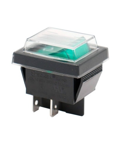 PULSADOR VERDE 30x22mm 230 V RF. XCK019 CON FUNDA PROTECTORA
