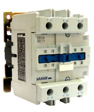 CONTACTOR 40 AMP. 220V 18.5 KW 3SC8-4011 1NO+1NC SASSIN.