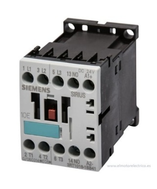 CONTACTOR 3RT1016-1BB41 3 POLOS +  NO DC 24 V 9 AMP. REF. SIEMENS SIRIUS CORRIENTE CONTINUA