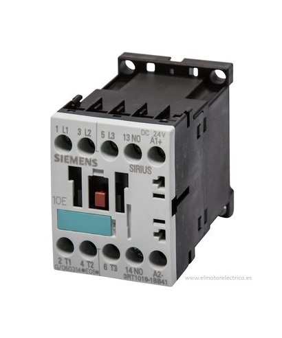 CONTACTOR 3RT1016-1BB41 3 POLOS +  NO DC 24 V 9 AMP. REF. SIEMENS SIRIUS CORRIENTE CONTINUA
