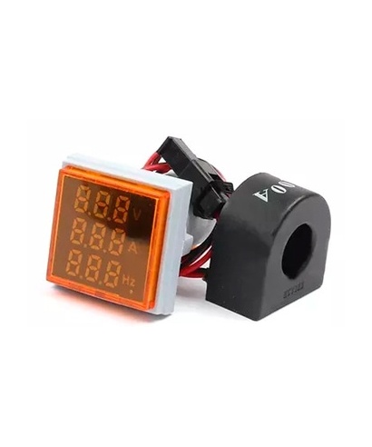 VOLTIMETRO, AMPERIMETRO , FRECUENCIMETRO DIGITAL AD101-22VAHZS-A AC50-500V 0-100A AMARILLO
PANTALLA CUADRADA
