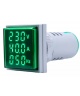 VOLTIMETRO, AMPERIMETRO , FRECUENCIMETRO  DIGITAL AD101-22VAHZS-V AC50-500V 0-100A VERDE
PANTALLA CUADRADA